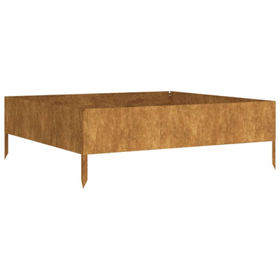 Korotettu kukkalaatikko 100x100x33,5 cm Corten teräs