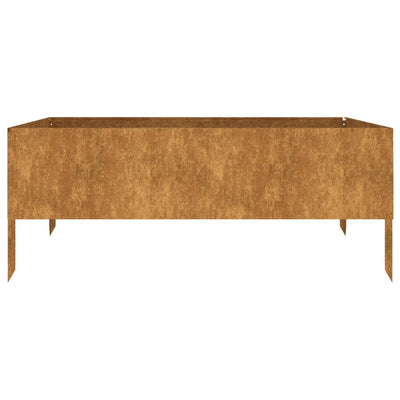 Korotettu kukkalaatikko 100x100x41 cm Corten teräs