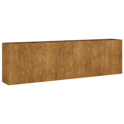 Korotettu kukkalaatikko 280x40x80 cm Corten teräs
