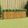 Korotettu kukkalaatikko 280x40x80 cm Corten teräs