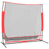 Kannettava pesäpalloverkko mustapunainen 215x107x216 cm