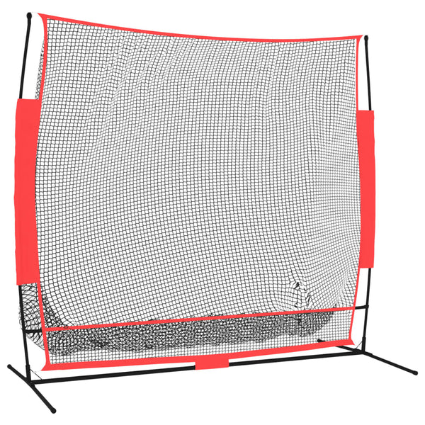 Kannettava pesäpalloverkko mustapunainen 215x107x216 cm