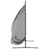 Kannettava pesäpalloverkko mustapunainen 215x107x216 cm