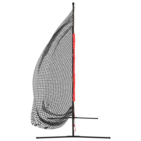 Kannettava pesäpalloverkko mustapunainen 215x107x216 cm