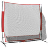 Kannettava pesäpalloverkko mustapunainen 215x107x216 cm