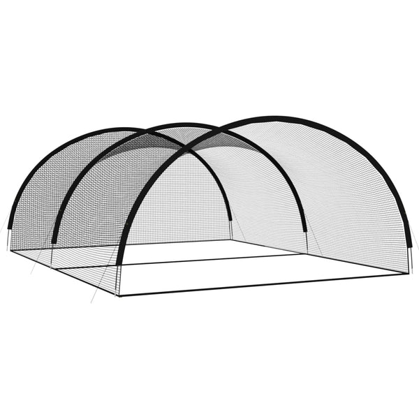 Pesäpallo lyöntihäkki musta verkko 600x400x250 cm polyesteri
