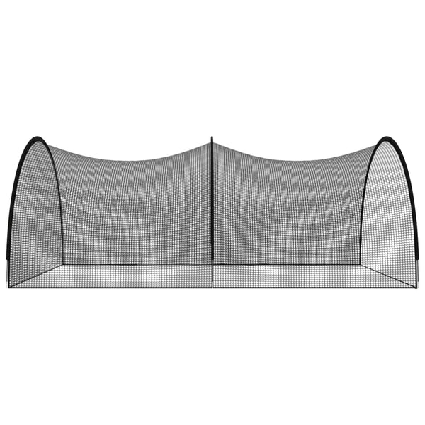 Pesäpallo lyöntihäkki musta verkko 600x400x250 cm polyesteri