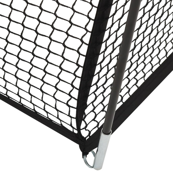 Pesäpallo lyöntihäkki musta verkko 600x400x250 cm polyesteri