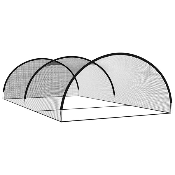 Pesäpallo lyöntihäkki musta verkko 900x400x250 cm polyesteri