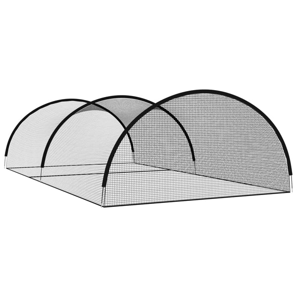 Pesäpallo lyöntihäkki musta verkko 900x400x250 cm polyesteri