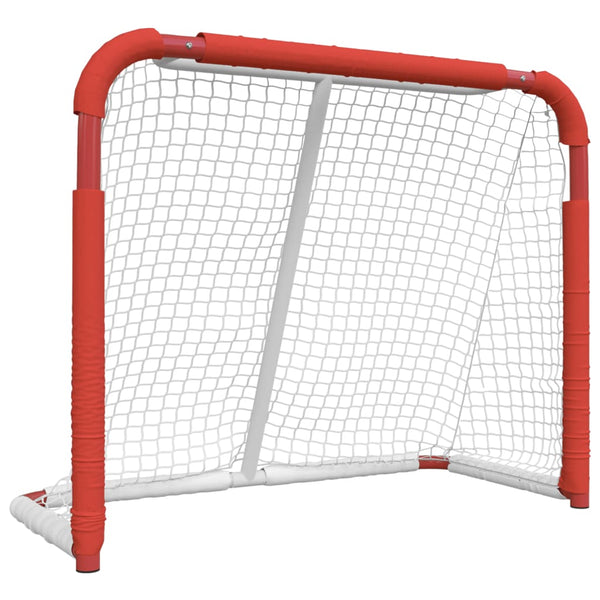 Jääkiekkomaali punavalkoinen 137x66x112 cm polyesteri