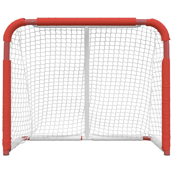 Jääkiekkomaali punavalkoinen 137x66x112 cm polyesteri