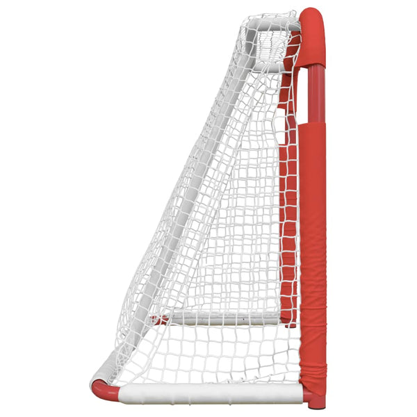 Jääkiekkomaali punavalkoinen 137x66x112 cm polyesteri