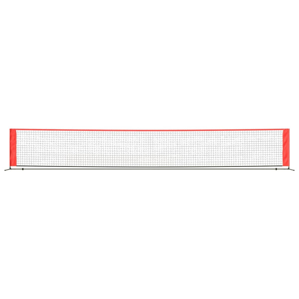 Tennisverkko musta ja punainen 600x100x87 cm polyesteri