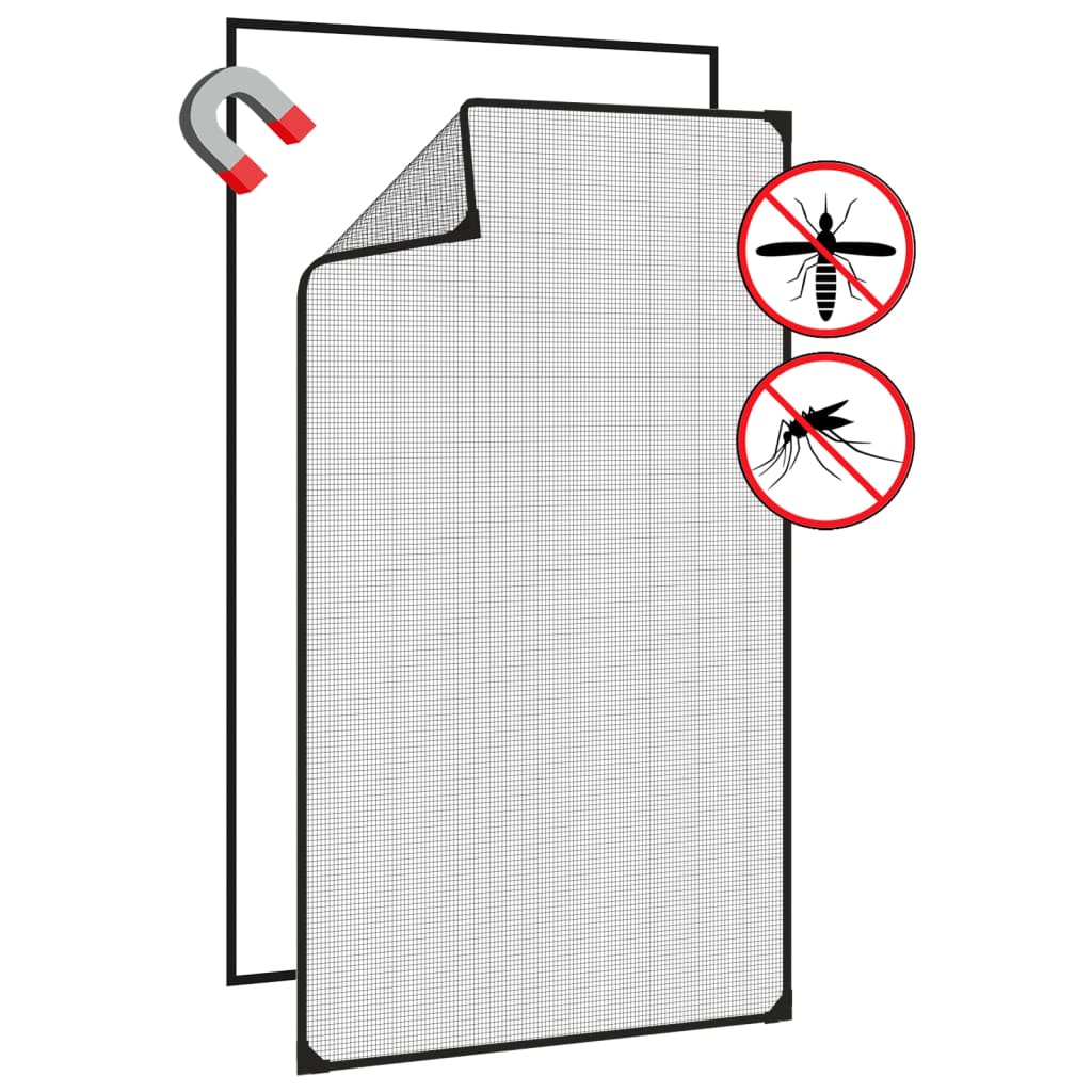 Antrasiitti magneettinen hyönteisverkko ikkunaan Fotbal 80x140cm