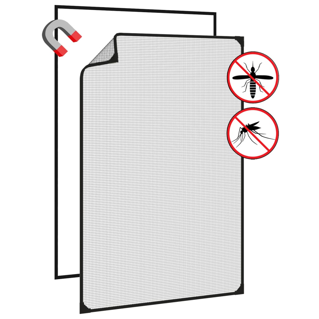 Antrasiitti magneettinen hyönteisverkko ikkunaan Fotbal 80x120cm