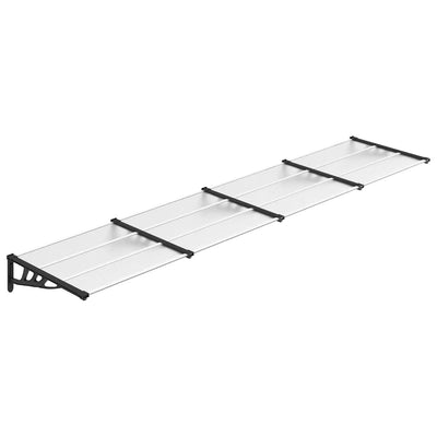 Musta ja läpinäkyvä ovikatos Sestilia 396x90cm (polykarbonaatti)