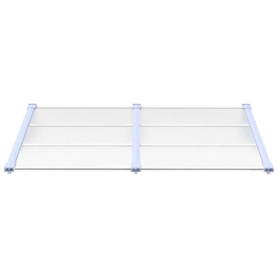 Harmaa ja läpinäkyvä ovikatos Clarise 152,5x90cm (polykarbonaatti)