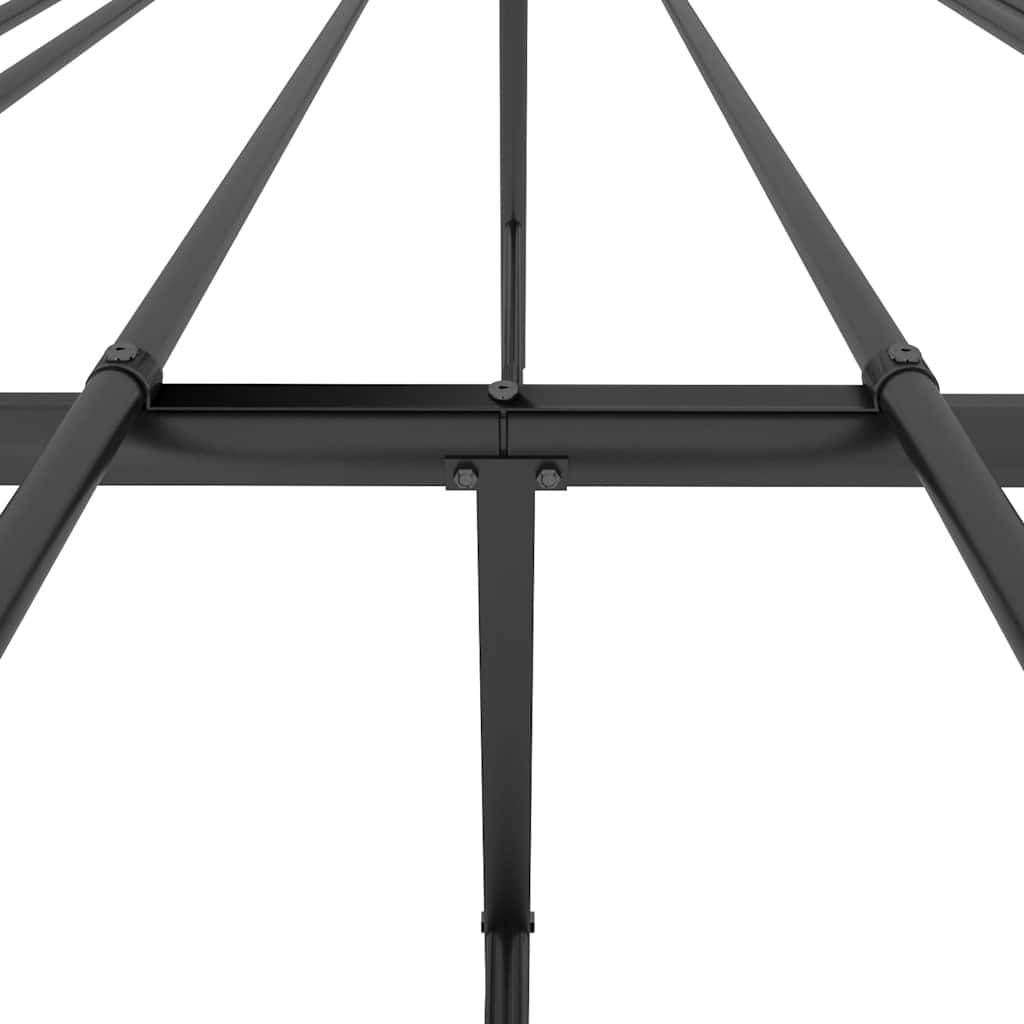 Musta metallinen sängynrunko päädyllä Necsoiu 135x190cm