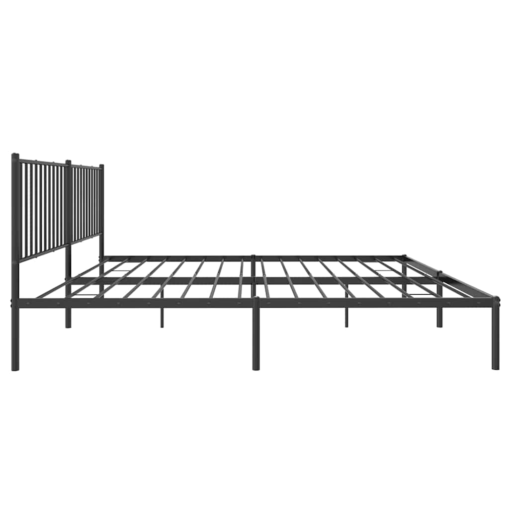 Musta metallinen sängynrunko päädyllä Necsoiu 180x200cm