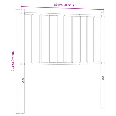 Metallinen sängynpääty musta 75 cm