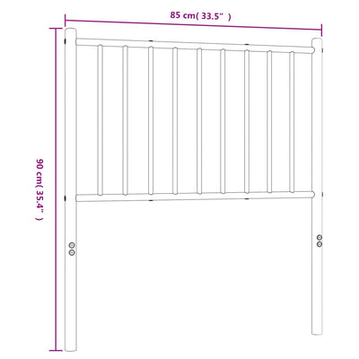 Metallinen sängynpääty musta 80 cm