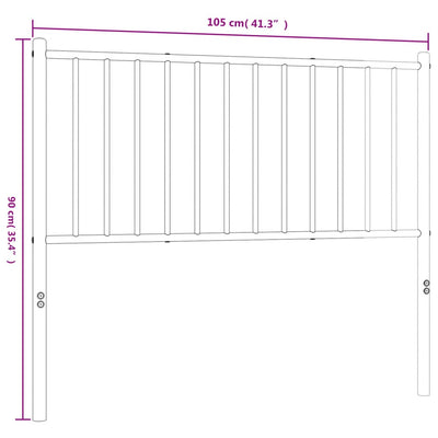 Metallinen sängynpääty musta 100 cm