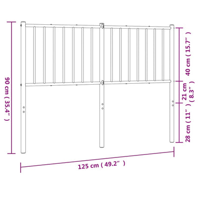 Metallinen sängynpääty musta 120 cm