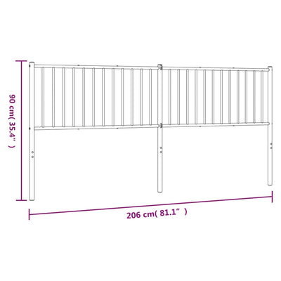 Metallinen sängynpääty musta 200 cm