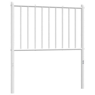 Metallinen sängynpääty valkoinen 75 cm