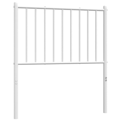 Metallinen sängynpääty valkoinen 80 cm