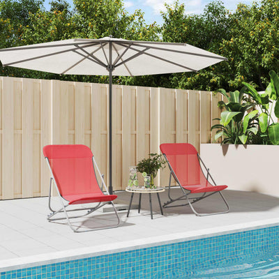 Punainen taitettavat rantatuolit Newman (2 kpl textilene / teräs)