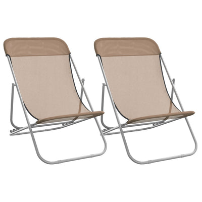 Taitettavat rantatuolit 2 kpl taupe Textilene / teräs