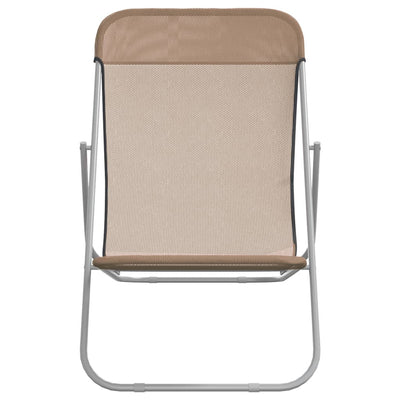 Taitettavat rantatuolit 2 kpl taupe Textilene / teräs