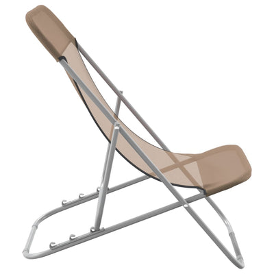 Taitettavat rantatuolit 2 kpl taupe Textilene / teräs
