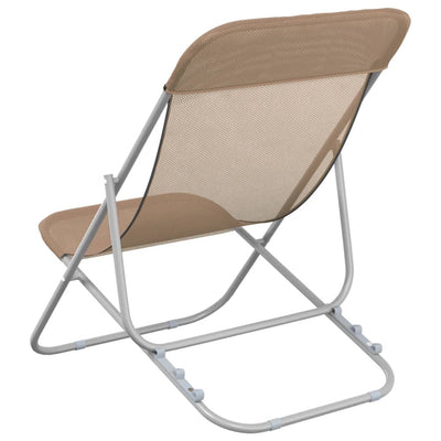 Taitettavat rantatuolit 2 kpl taupe Textilene / teräs