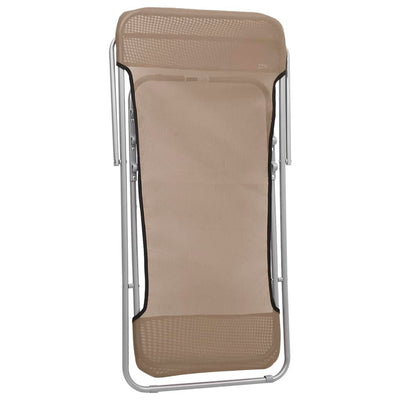 Taitettavat rantatuolit 2 kpl taupe Textilene / teräs