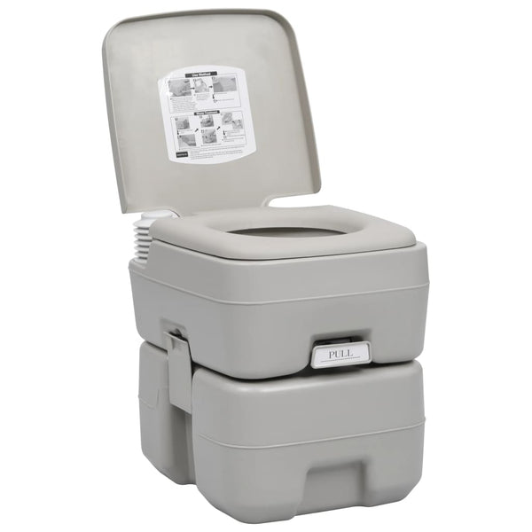 Kannettava retkeily-WC ja käsienpesutelinesarja vesisäiliöllä
