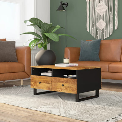 Sohvapöytä 80x54x40 cm täysi mangopuu ja tekninen puu