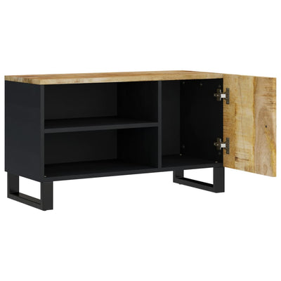 TV-taso 80x33x46 cm täysi mangopuu ja tekninen puu