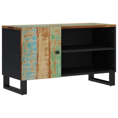 TV-taso 80x33x46 cm kierrätetty täyspuu ja tekninen puu