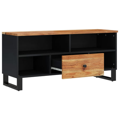 TV-taso 100x33x46 cm täysi akasiapuu ja tekninen puu