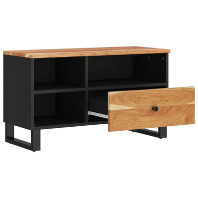 TV-taso 80x33x46 cm täysi akasiapuu ja tekninen puu