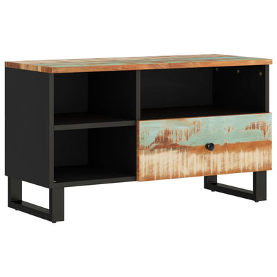 TV-taso 80x33x46 cm kierrätetty täyspuu ja tekninen puu