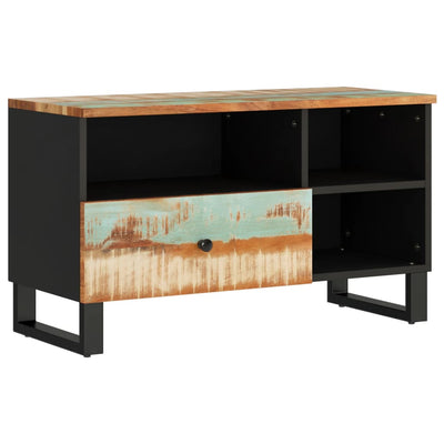 TV-taso 80x33x46 cm kierrätetty täyspuu ja tekninen puu