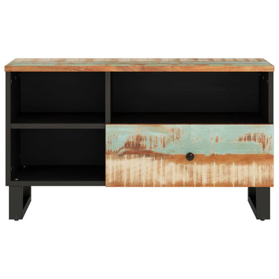 TV-taso 80x33x46 cm kierrätetty täyspuu ja tekninen puu