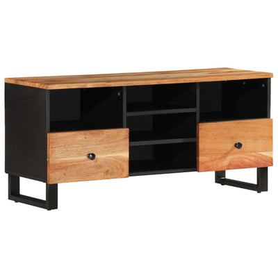 TV-taso 100x33x46 cm täysi akasiapuu ja tekninen puu