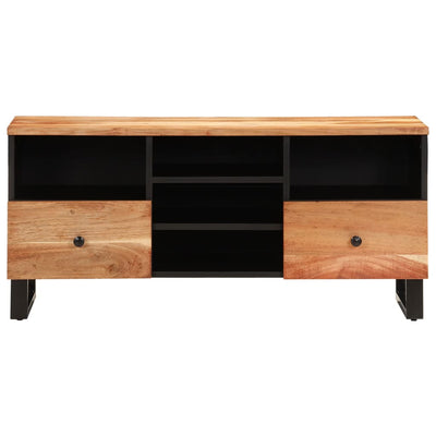 TV-taso 100x33x46 cm täysi akasiapuu ja tekninen puu