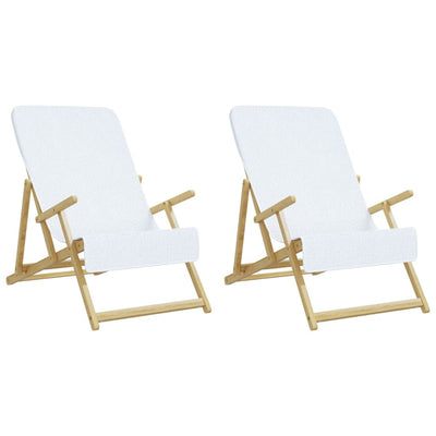 Rantapyyhkeet 2 kpl valkoinen 60x135 cm kangas 400 GSM