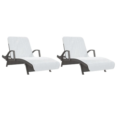 Rantapyyhkeet 2 kpl valkoinen 75x200 cm kangas 400 GSM